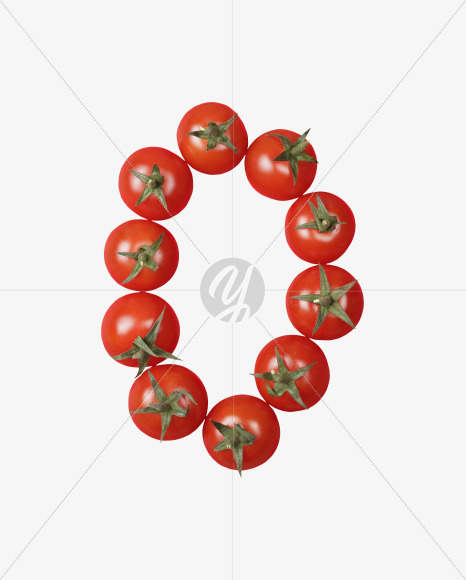 0 from Tomato Font on Yellow Images Creative Fonts - S41247