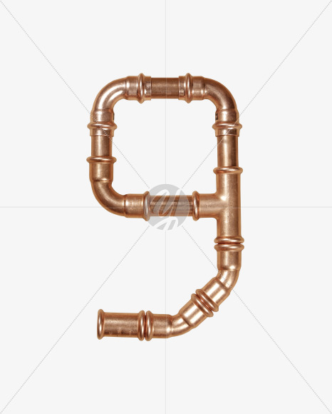 9 from Copper Pipe Font on Yellow Images Creative Fonts - S41291