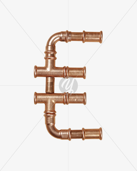 euro from Copper Pipe Font on Yellow Images Creative Fonts - S41296