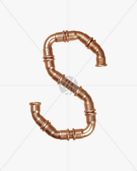 Letter S from Copper Pipe Font on Yellow Images Creative Fonts - S41275