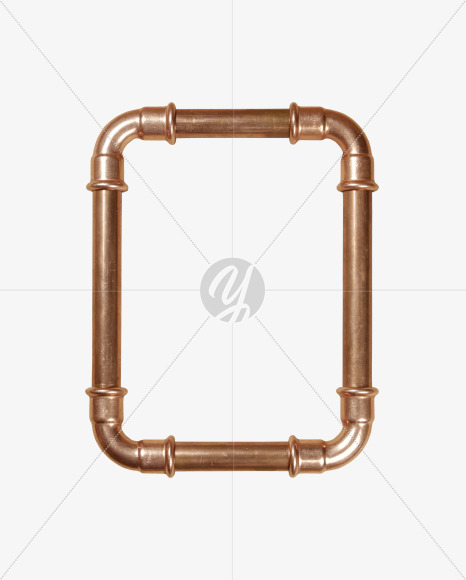 Letter O from Copper Pipe Font on Yellow Images Creative Fonts - S41271