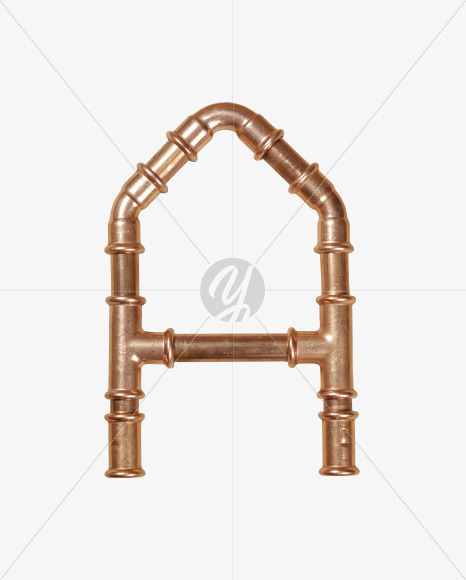 Letter A from Copper Pipe Font on Yellow Images Creative Fonts - S41257