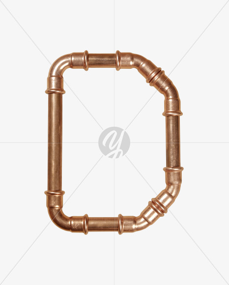 Letter D from Copper Pipe Font on Yellow Images Creative Fonts - S41260