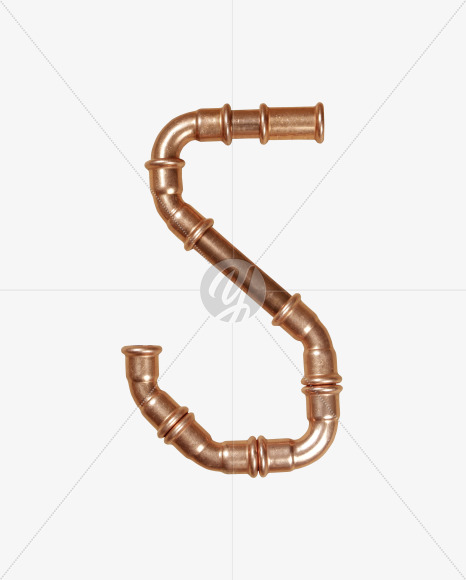 5 from Copper Pipe Font on Yellow Images Creative Fonts - S41287