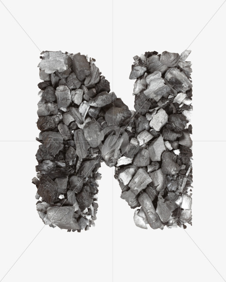 Letter N from Carbons Font on Yellow Images Creative Fonts - S41315