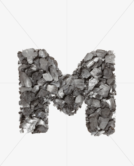 Letter M from Carbons Font on Yellow Images Creative Fonts - S41314