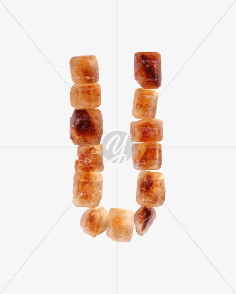 Letter U from Brown Sugar Font on Yellow Images Creative Fonts - S41409