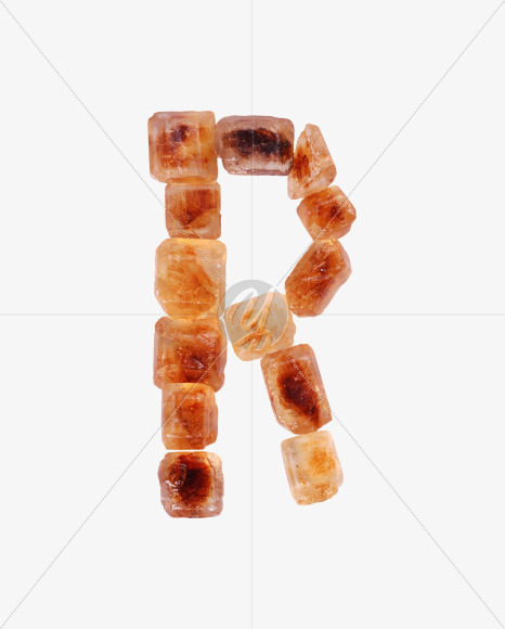 Letter R from Brown Sugar Font on Yellow Images Creative Fonts - S41406