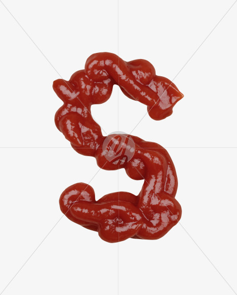 Letter S from More Ketchup Font on Yellow Images Creative Fonts - S41447