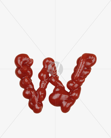 Letter W from More Ketchup Font on Yellow Images Creative Fonts - S41451