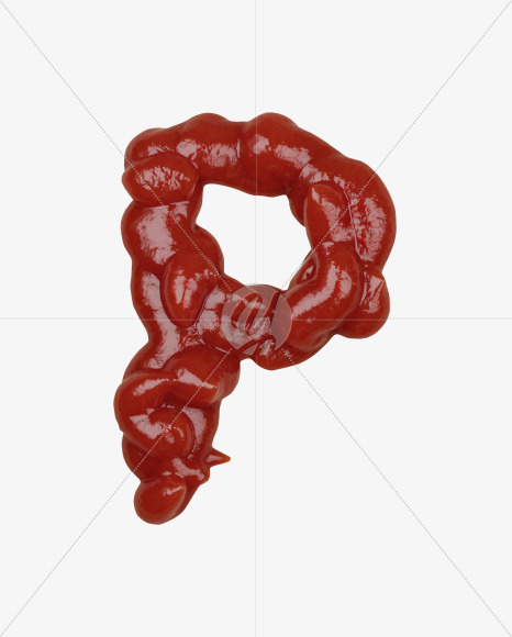 Letter P from More Ketchup Font on Yellow Images Creative Fonts - S41444