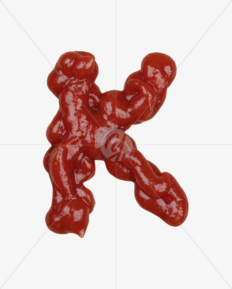 Letter K from More Ketchup Font on Yellow Images Creative Fonts - S41439