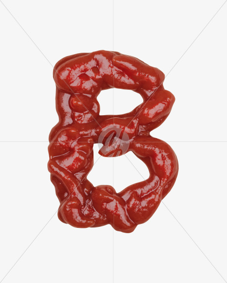 Letter B from More Ketchup Font on Yellow Images Creative Fonts - S41430