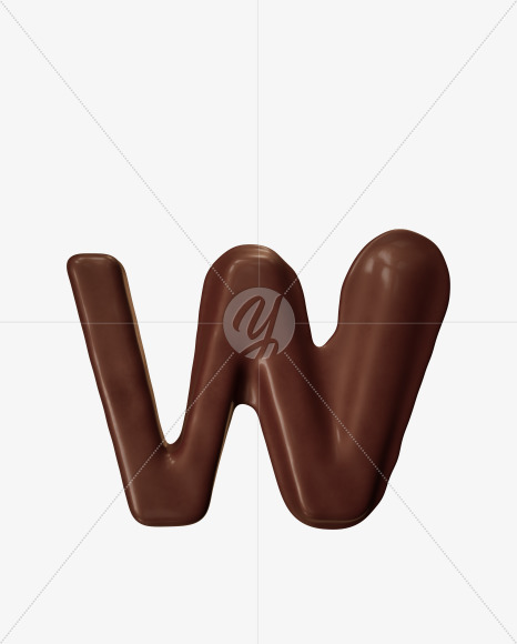 Letter W from Choco Melt Font on Yellow Images Creative Fonts - S41496