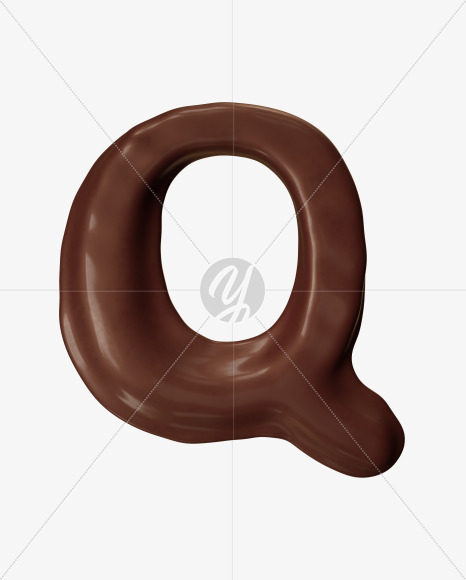 Letter Q from Choco Melt Font on Yellow Images Creative Fonts - S41490