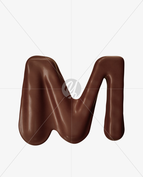 Letter M from Choco Melt Font on Yellow Images Creative Fonts - S41486