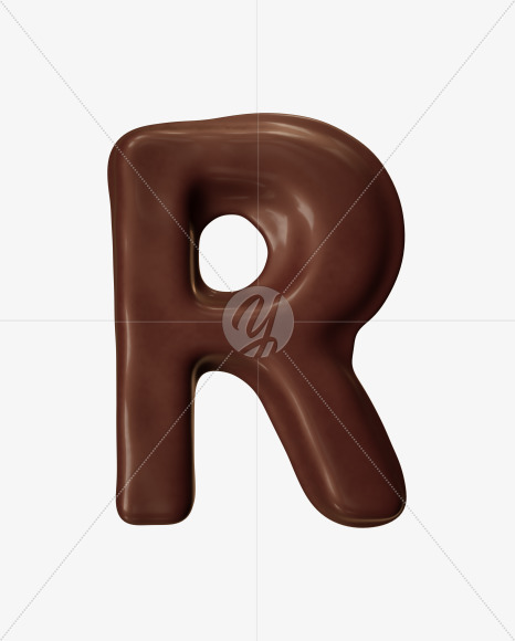 Letter R from Choco Melt Font on Yellow Images Creative Fonts - S41491