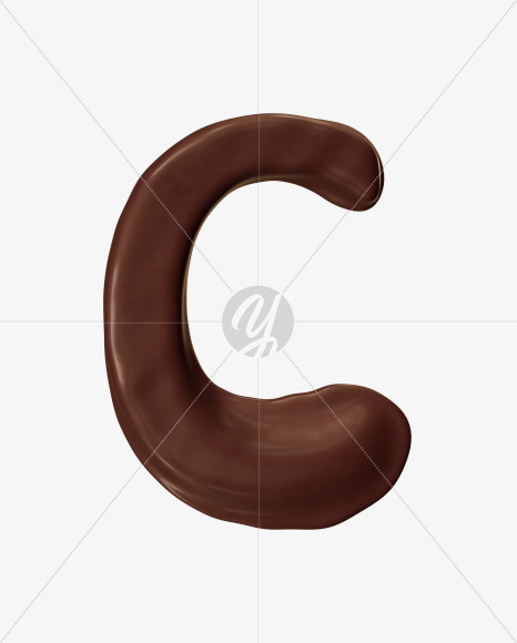 Letter C from Choco Melt Font on Yellow Images Creative Fonts - S41476