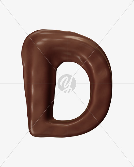 Letter D from Choco Melt Font on Yellow Images Creative Fonts - S41477