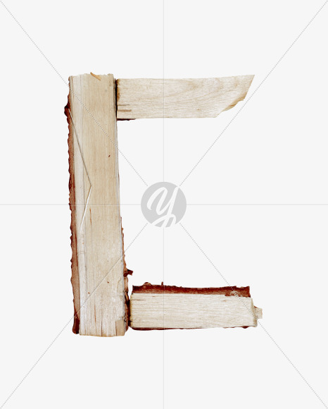 Letter C from Log Font on Yellow Images Creative Fonts - S41521