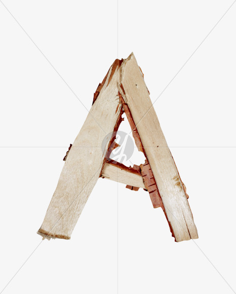 Letter A from Log Font on Yellow Images Creative Fonts - S41519