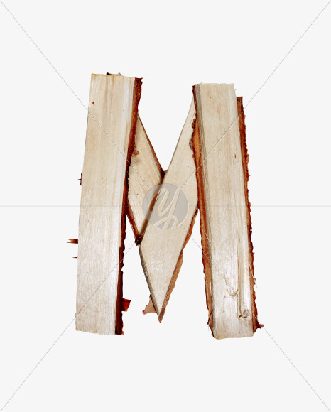 Letter M from Log Font on Yellow Images Creative Fonts - S41531