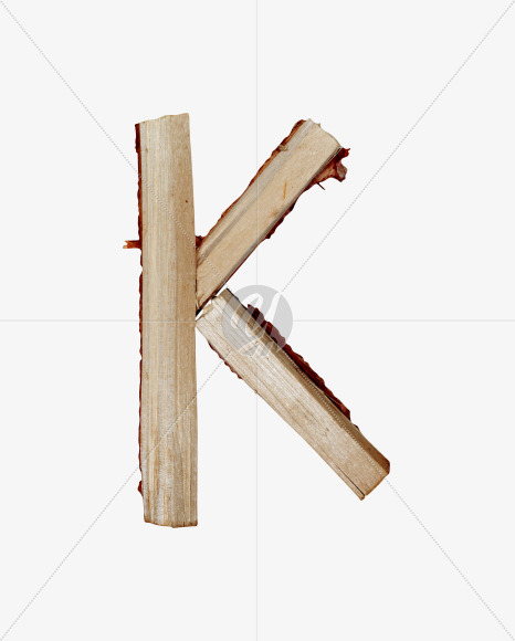 Letter K from Log Font on Yellow Images Creative Fonts - S41529