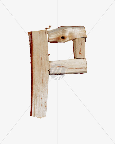 Letter P from Log Font on Yellow Images Creative Fonts - S41534