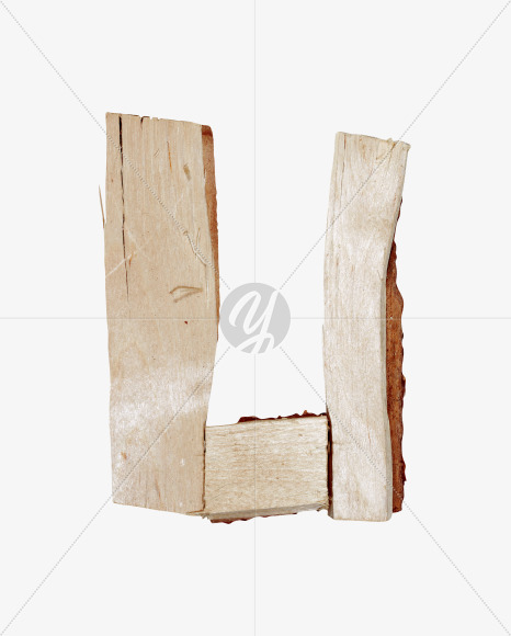 Letter U from Log Font on Yellow Images Creative Fonts - S41539