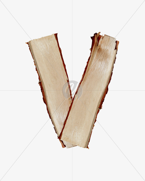 Letter V from Log Font on Yellow Images Creative Fonts - S41540