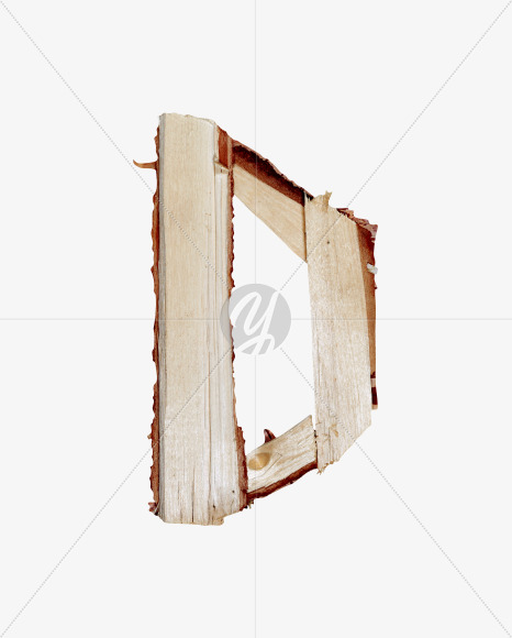 Letter D from Log Font on Yellow Images Creative Fonts - S41522