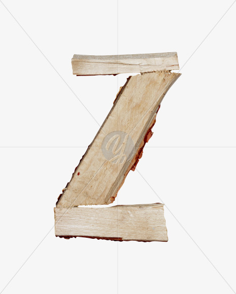 Letter Z from Log Font on Yellow Images Creative Fonts - S41544