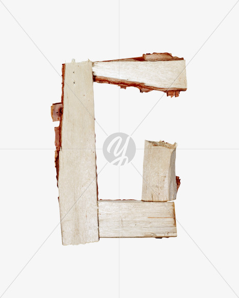 Letter G from Log Font on Yellow Images Creative Fonts - S41525