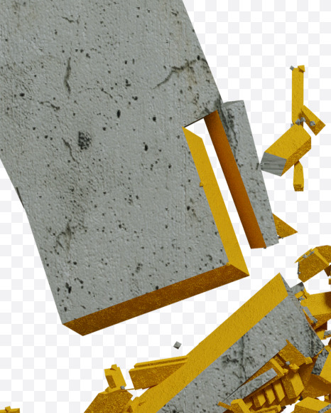 Letter Y from Concrete Explode Font on Yellow Images Creative Fonts - S41624