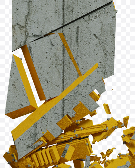 Letter T from Concrete Explode Font on Yellow Images Creative Fonts - S41619