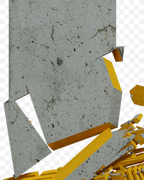 Letter F from Concrete Explode Font on Yellow Images Creative Fonts - S41606