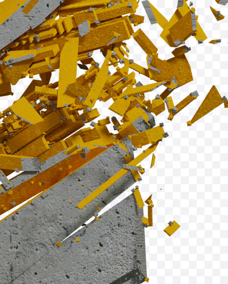 Letter L from Concrete Explode Font on Yellow Images Creative Fonts - S41612