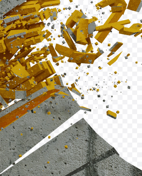 Letter c from Concrete Explode Font on Yellow Images Creative Fonts - S41603