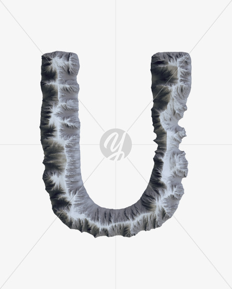 Letter U from Mountain Font on Yellow Images Creative Fonts - S41666