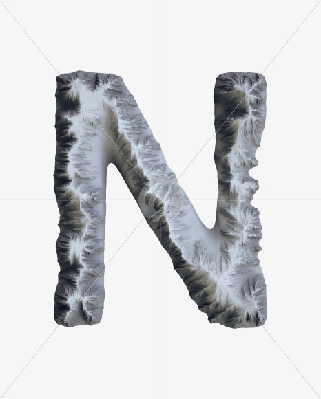 Letter N from Mountain Font on Yellow Images Creative Fonts - S41659