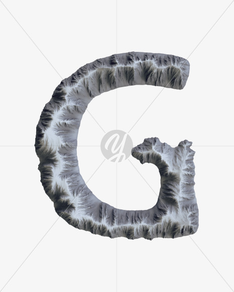 Letter G from Mountain Font on Yellow Images Creative Fonts - S41652