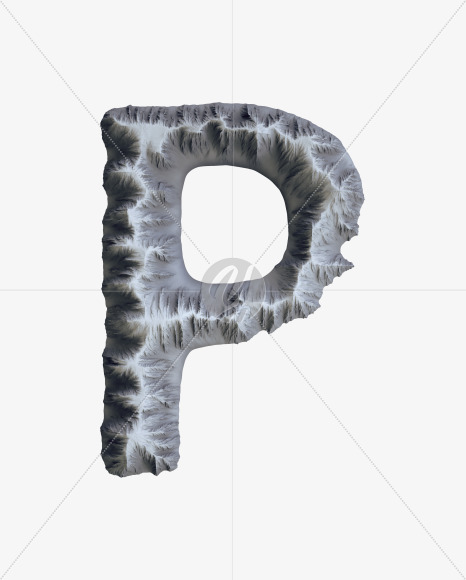 Letter P from Mountain Font on Yellow Images Creative Fonts - S41661