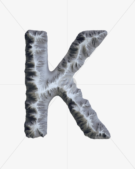 Letter K from Mountain Font on Yellow Images Creative Fonts - S41656