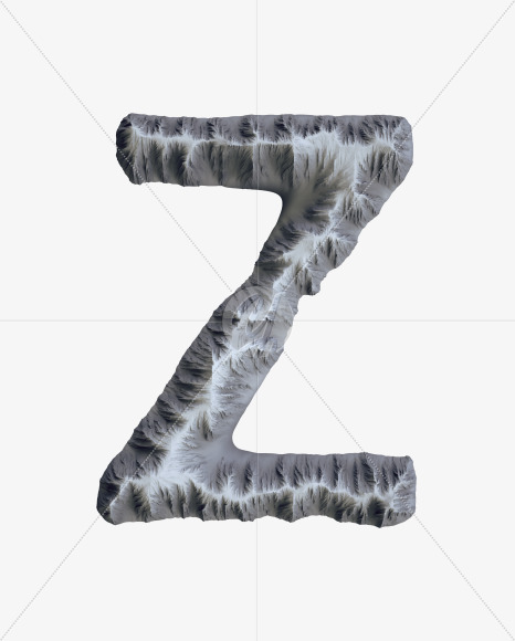 Letter Z from Mountain Font on Yellow Images Creative Fonts - S41671