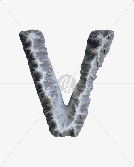 Letter V from Mountain Font on Yellow Images Creative Fonts - S41667