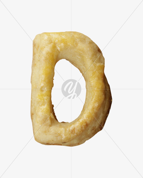 Letter D from Cookie Font on Yellow Images Creative Fonts - S41737