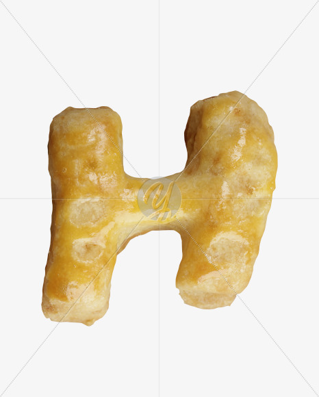 Letter H from Cookie Font on Yellow Images Creative Fonts - S41741