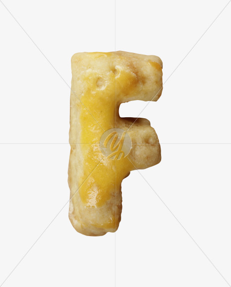 Letter F from Cookie Font on Yellow Images Creative Fonts - S41739