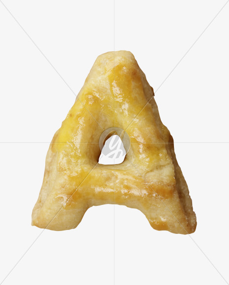 Letter A from Cookie Font on Yellow Images Creative Fonts - S41734