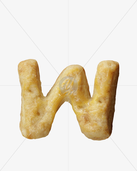 Letter W from Cookie Font on Yellow Images Creative Fonts - S41756